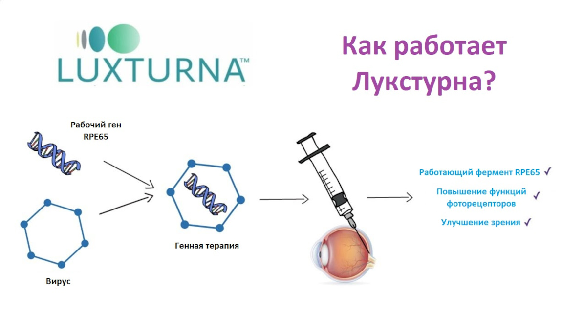 Лукстурна (Luxturna) - цена препарата в Москве и России