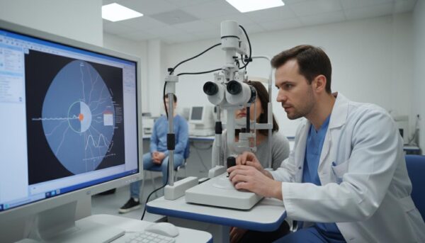 Измерение параметров глаза на приборе IOL Master 700 (установлен в нашей клинике)